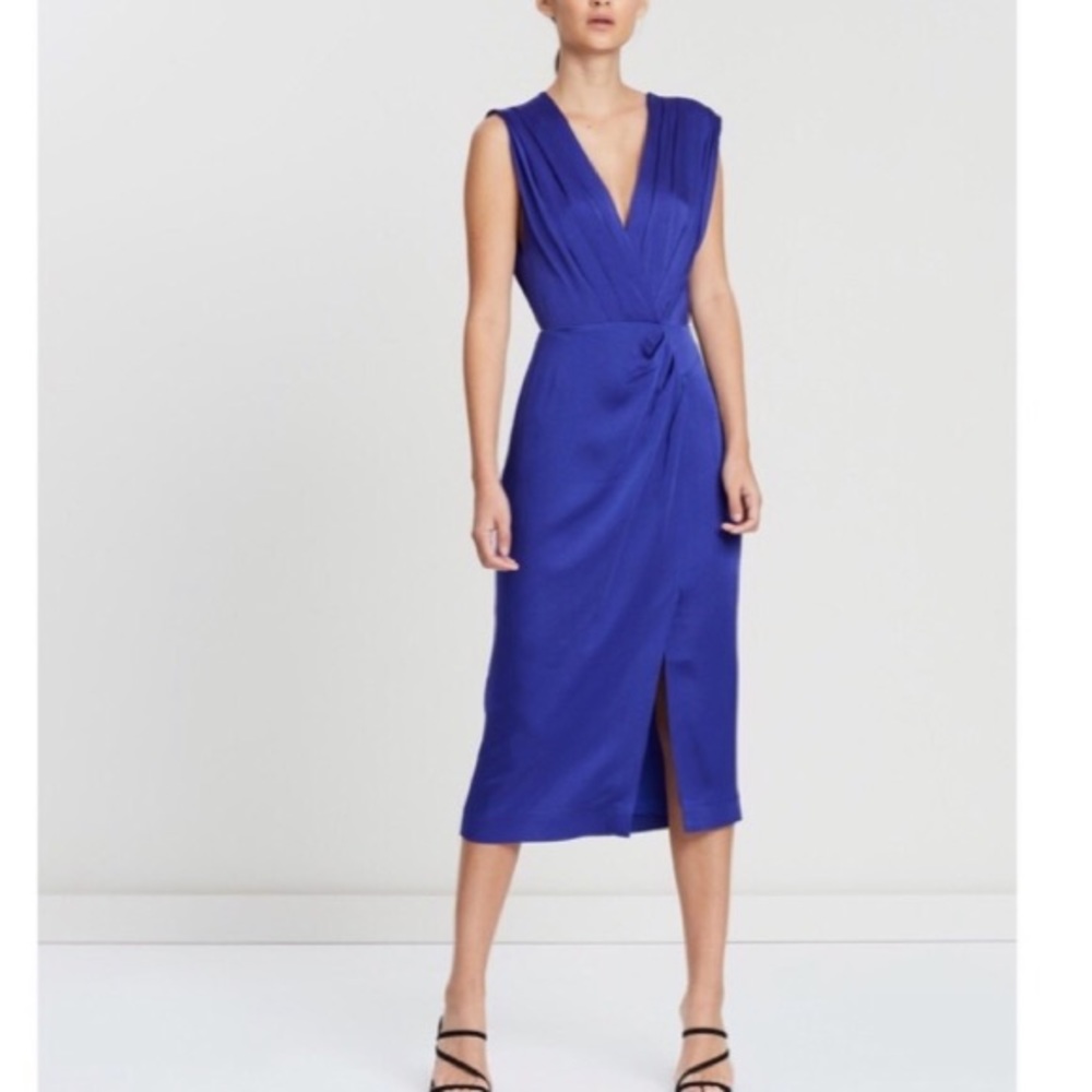Reiss Elaini Satin Midi Dress - Picture 6 of 13